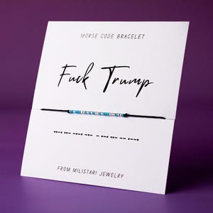 Fuck Trump Morse code bracelet, Activist Bracelet, Friendship bracelet, Best friend gift, Christmas gifts, Fuck the Patriarchy