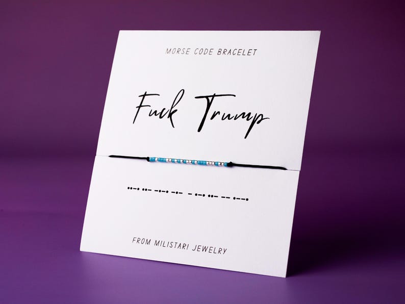 Fuck Trump Morse code bracelet, Activist Bracelet, Friendship bracelet, Best friend gift, Christmas gifts, Fuck the Patriarchy image 1