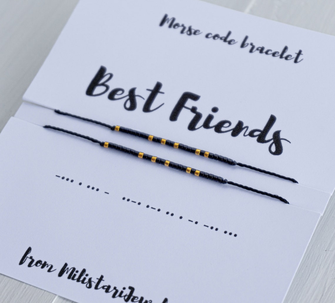 Friends Morse Code BEST FRIENDS Morse Code Bracelet Set of Two Bracelets, Best Friend ...