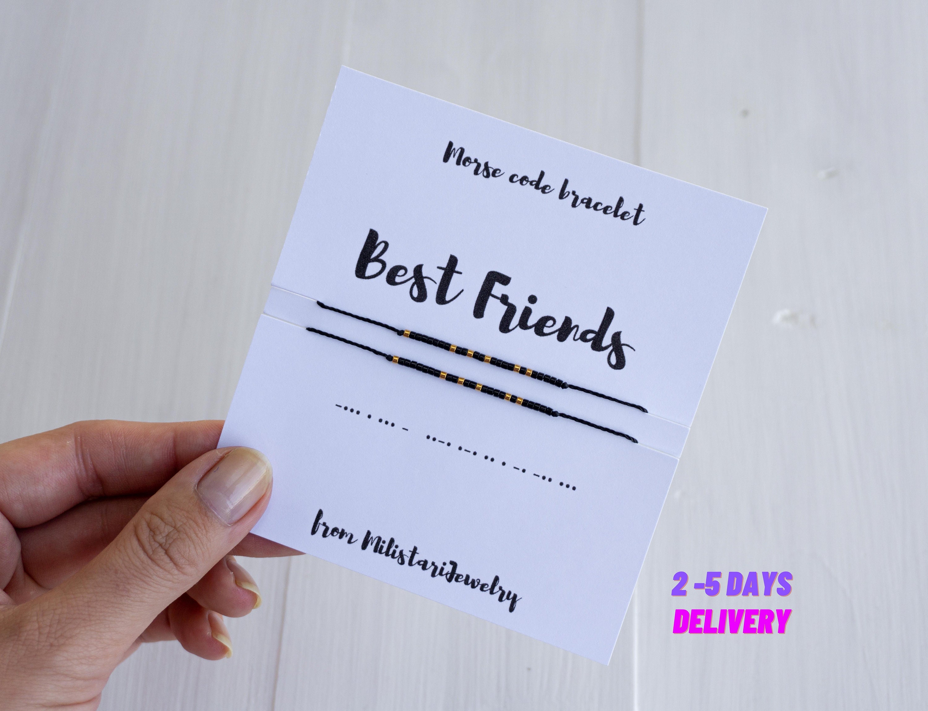 Friends Morse Code BEST FRIENDS Morse Code Bracelet Set of Two Bracelets, Best Friend ...