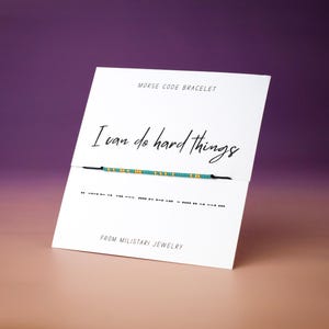 I Can Do Hard Things Morse Code Bracelet, Best Friend Gift, Friendship Bracelet, Empowerment Gift, Secret Message Bracelet