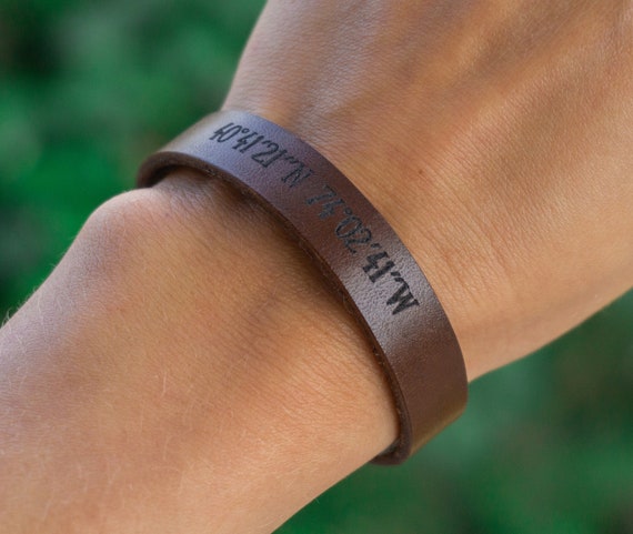 Latitude longitude deals bracelet etsy