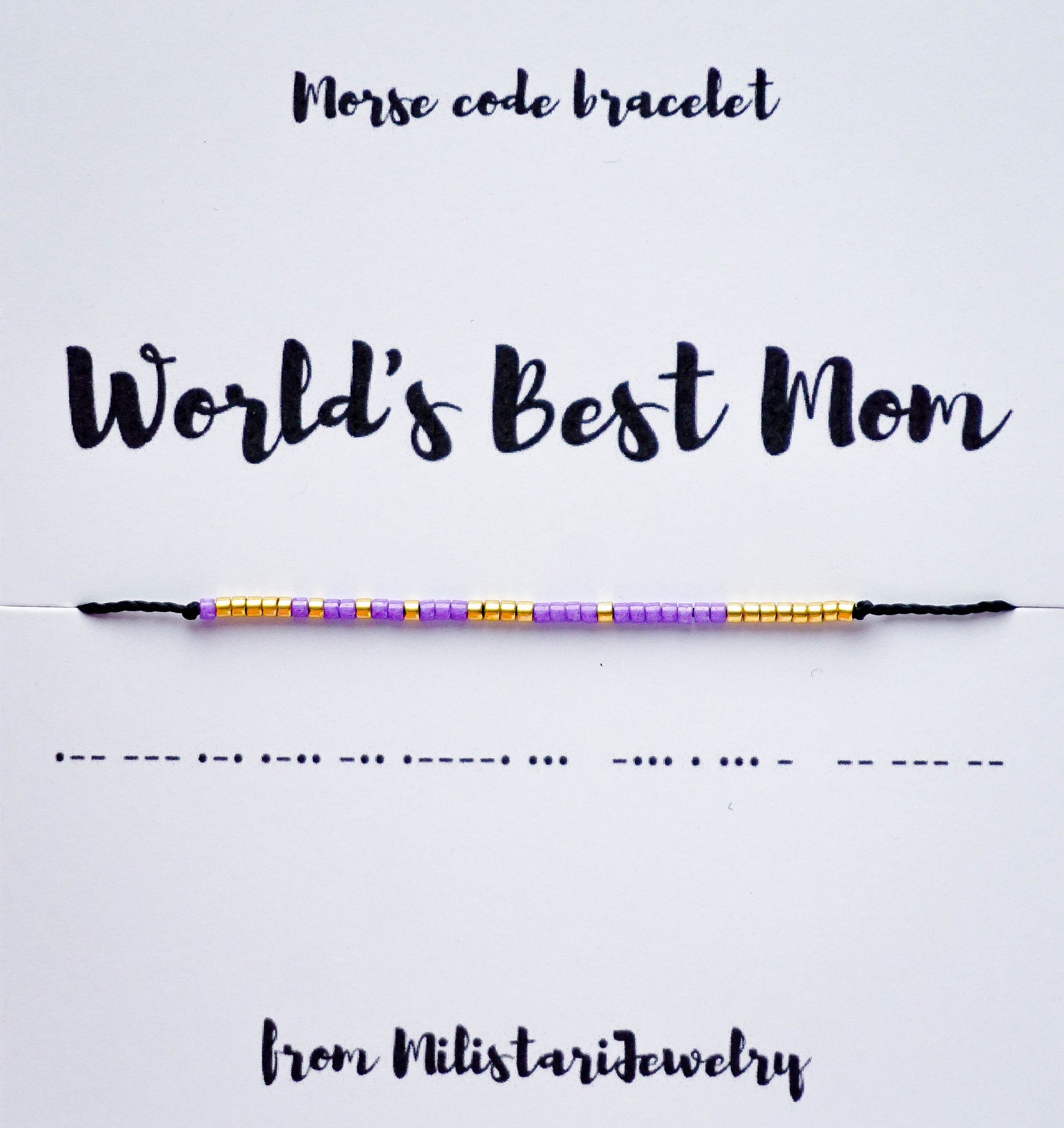 WORLD'S BEST MOM Morse Code Bracelet for Mother, Mothers Day Gift, Mom ...