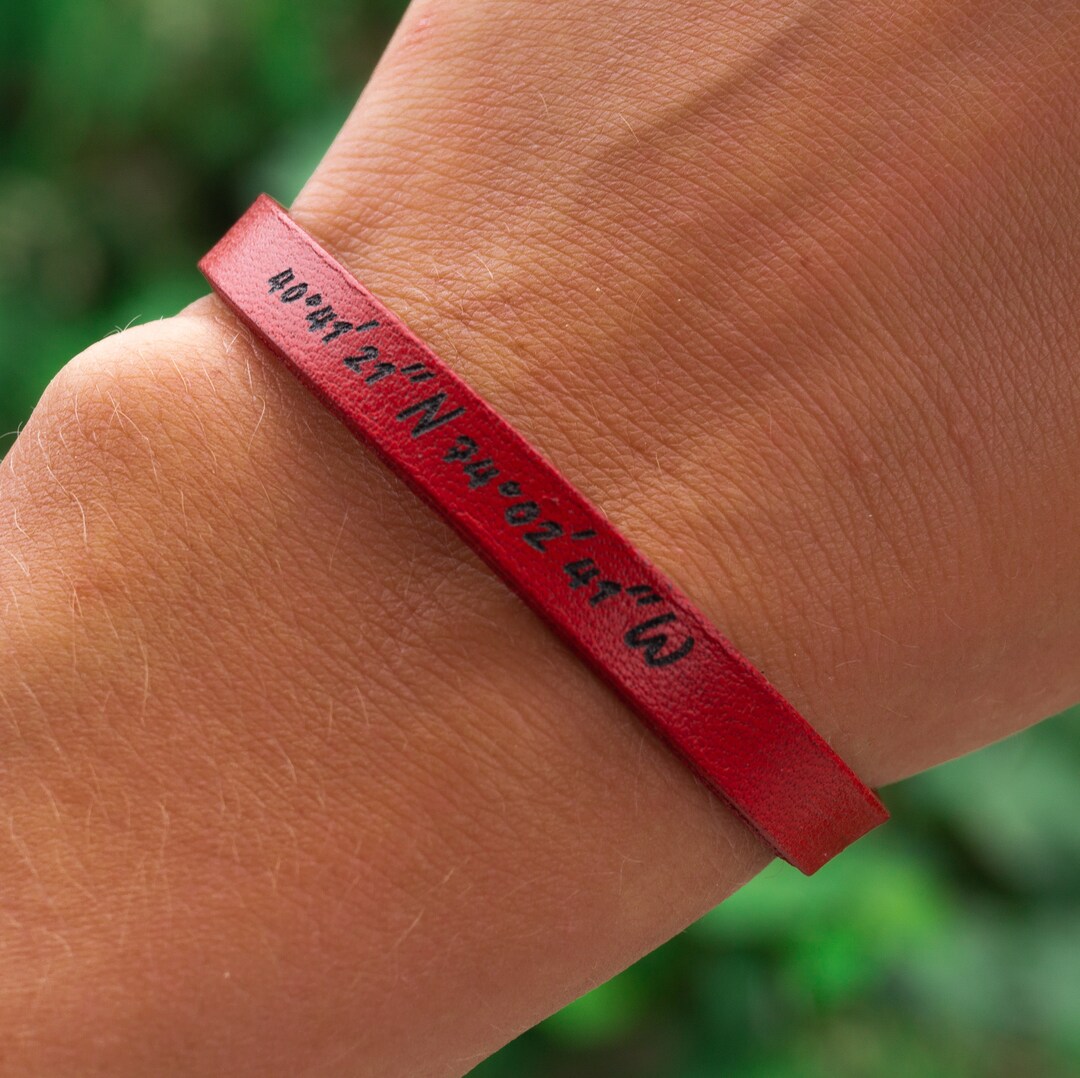 Coordinate Bracelet Personalized Location Bracelet Travel Etsy