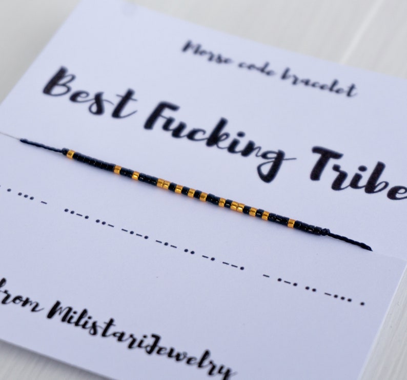 BEST FUCKING TRIBE Morse code bracelet, best friend gifts, friendship bracelet, best friend braclets, morse code gifts, morse code jewelry image 4