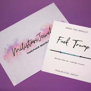 Fuck Trump Morse code bracelet, Activist Bracelet, Friendship bracelet, Best friend gift, Christmas gifts, Fuck the Patriarchy image 5
