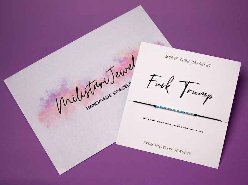 Fuck Trump Morse code bracelet, Activist Bracelet, Friendship bracelet, Best friend gift, Christmas gifts, Fuck the Patriarchy image 5