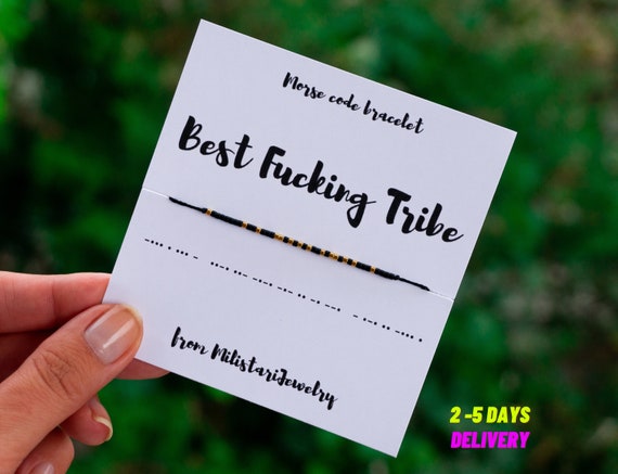 BEST FUCKING TRIBE Morse code bracelet, best friend gifts, friendship bracelet, best friend braclets, morse code gifts, morse code jewelry
