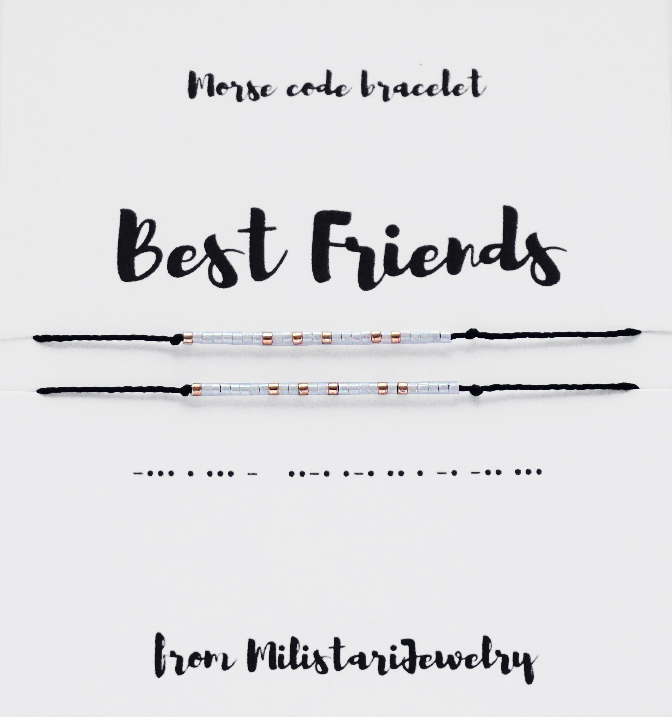Friends Morse Code BEST FRIENDS Couples Morse Code Bracelets Set, Best Friend Gifts ...