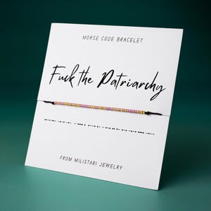 Fuck the Patriarchy Morse code bracelet, Friendship bracelet, Best friend gift, Christmas gifts, Feminist bracelet, Women power gift