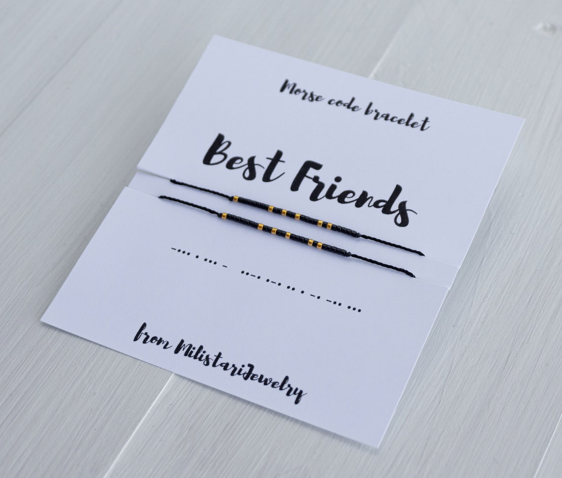 Friends Morse Code BEST FRIENDS Morse Code Bracelet Set of Two Bracelets, Best Friend ...
