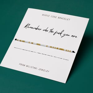 Remember Who The Fuck You Are bracelet, Best friend gift, Friendship bracelet, Morse code bracelet, Christmas gifts, Secret message gift