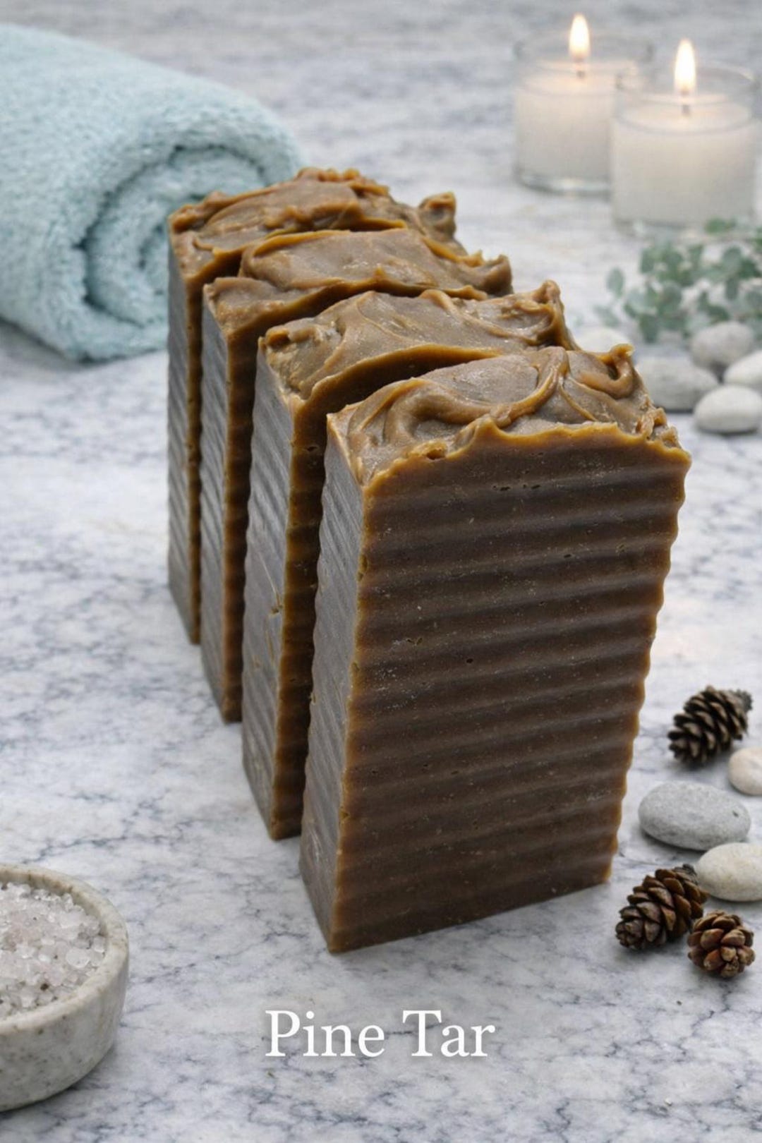 Pine Tar Soap Bar – Cedarwood Bergamot, Woodsy Masculine Scent, Natural ...