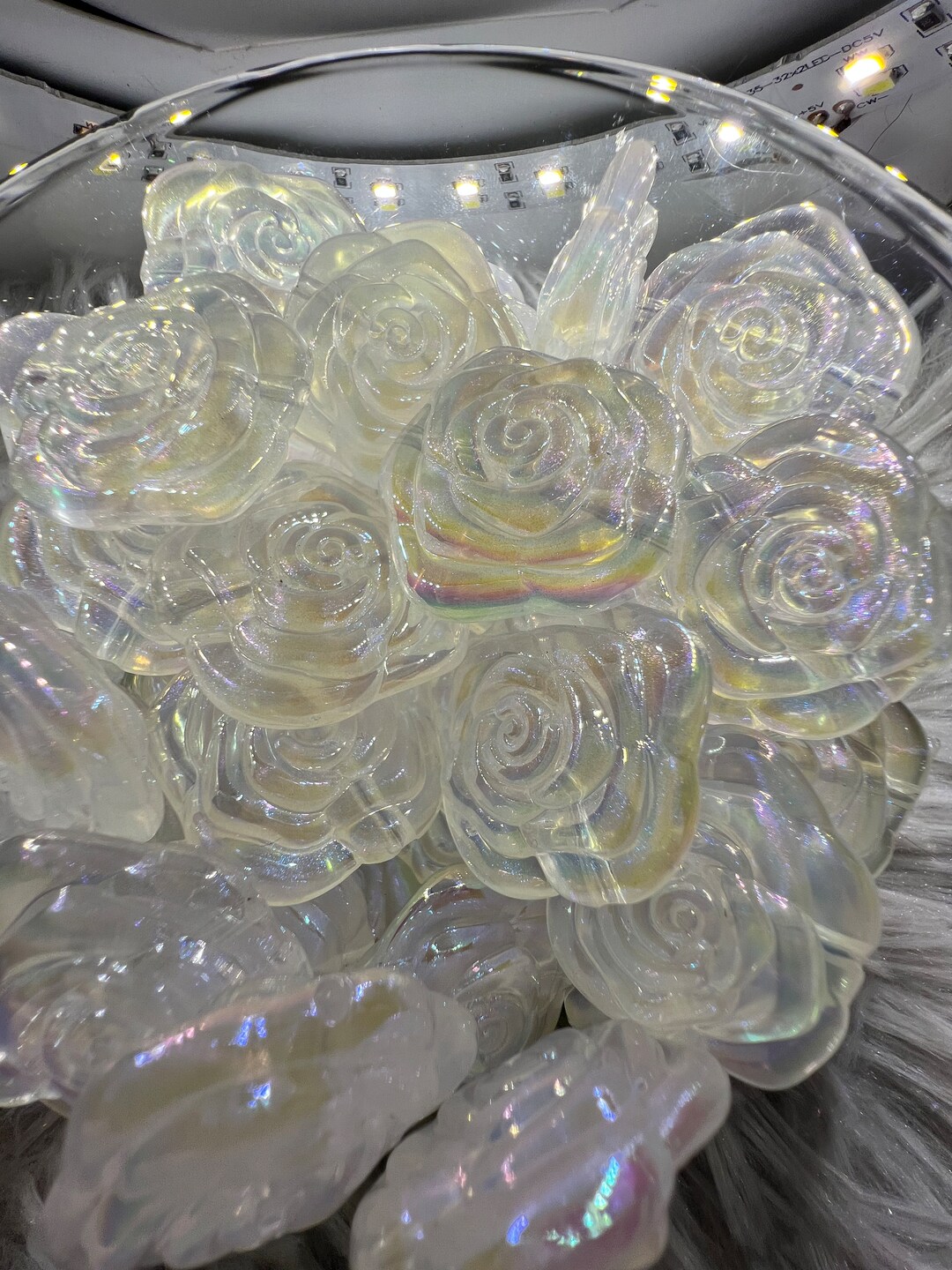 29mm Ab Clear Acrylic Rose Bubblegum Bead - Etsy