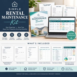 Landlord Maintenance Forms Bundle, Tenant Repair Request, Work Order, Rental Property Tracker