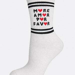 Mer Amor Por Favor Socken – Bunte Statement Socken mit Love Design – Geschenk für Freundin, Partner & Lieblingsmensch