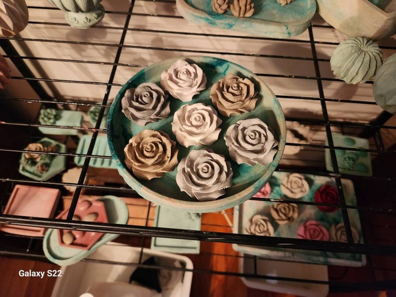 Rose 3s Concrete Roses and Peony's Handmade 3D Available in - Etsy