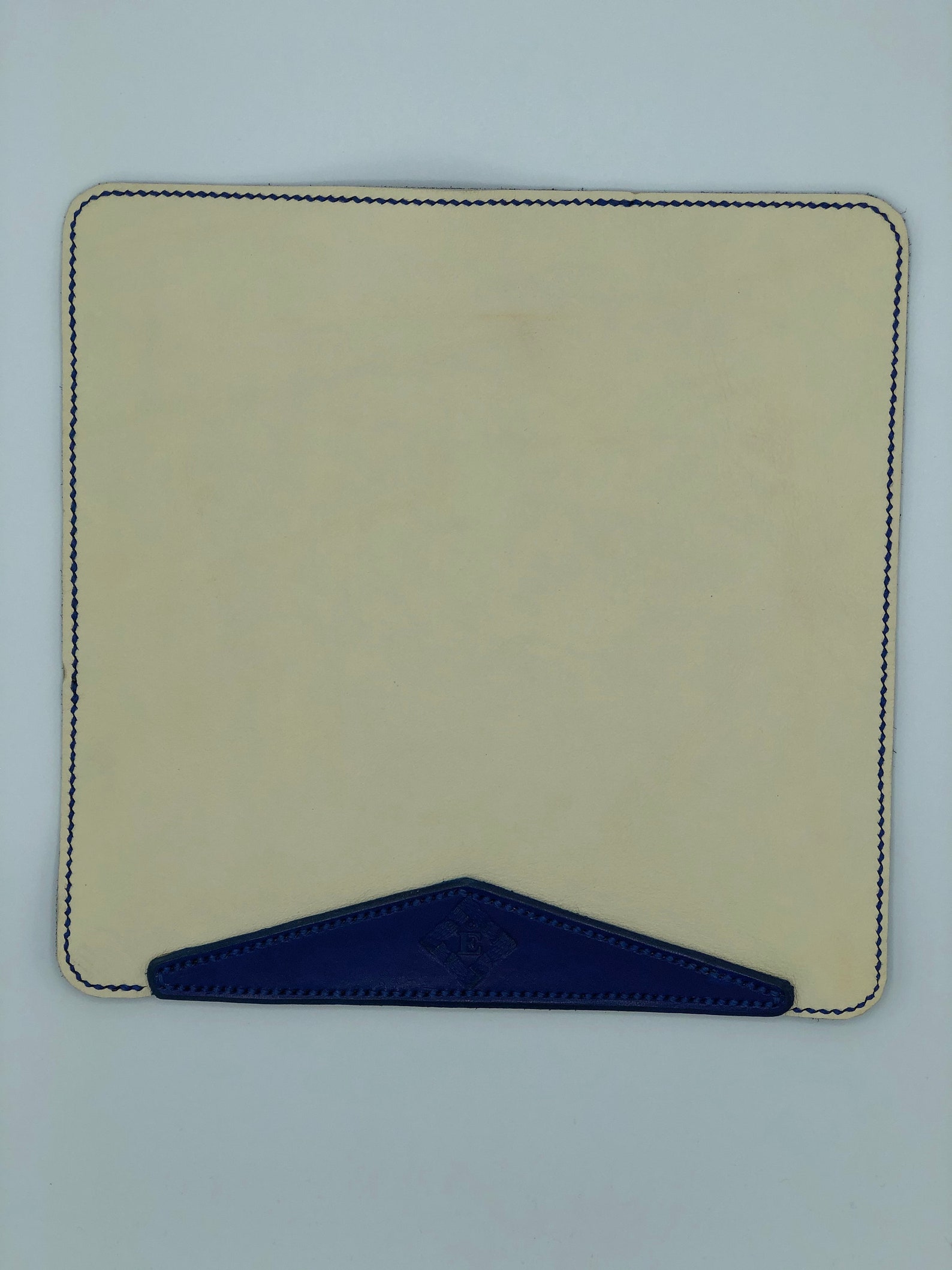 Slim Leather and Suede Mousepad Beige and Blue Large Mouse Etsy