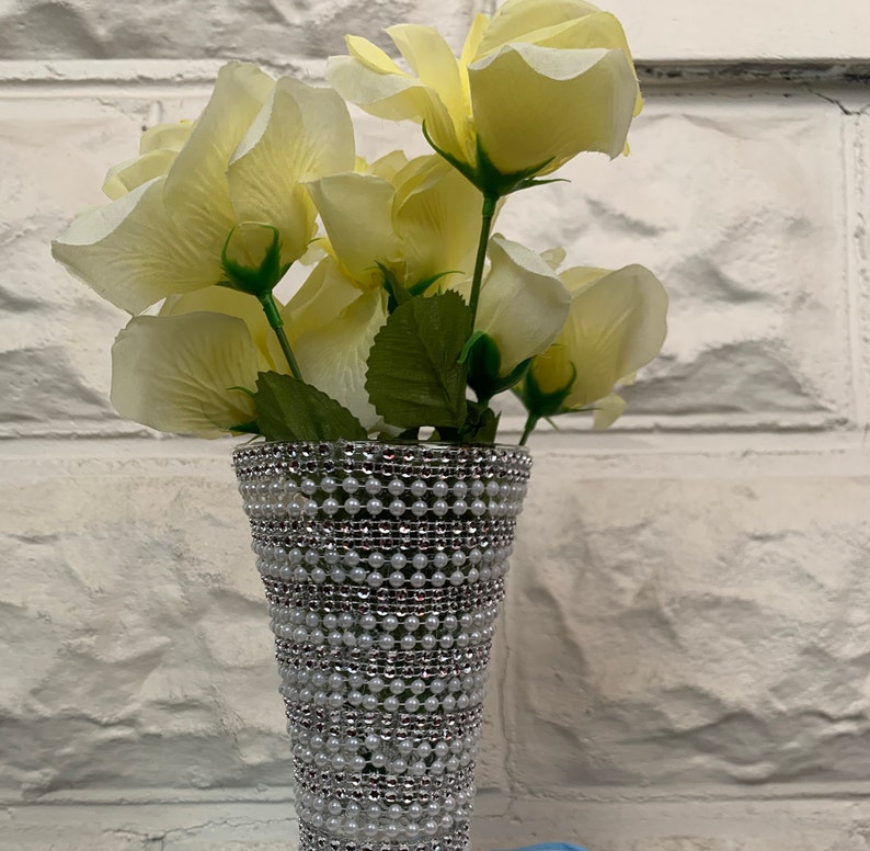 Flower Vase Luxury Vase Pearl Vase Rhinestone Vase Gift Etsy Singapore