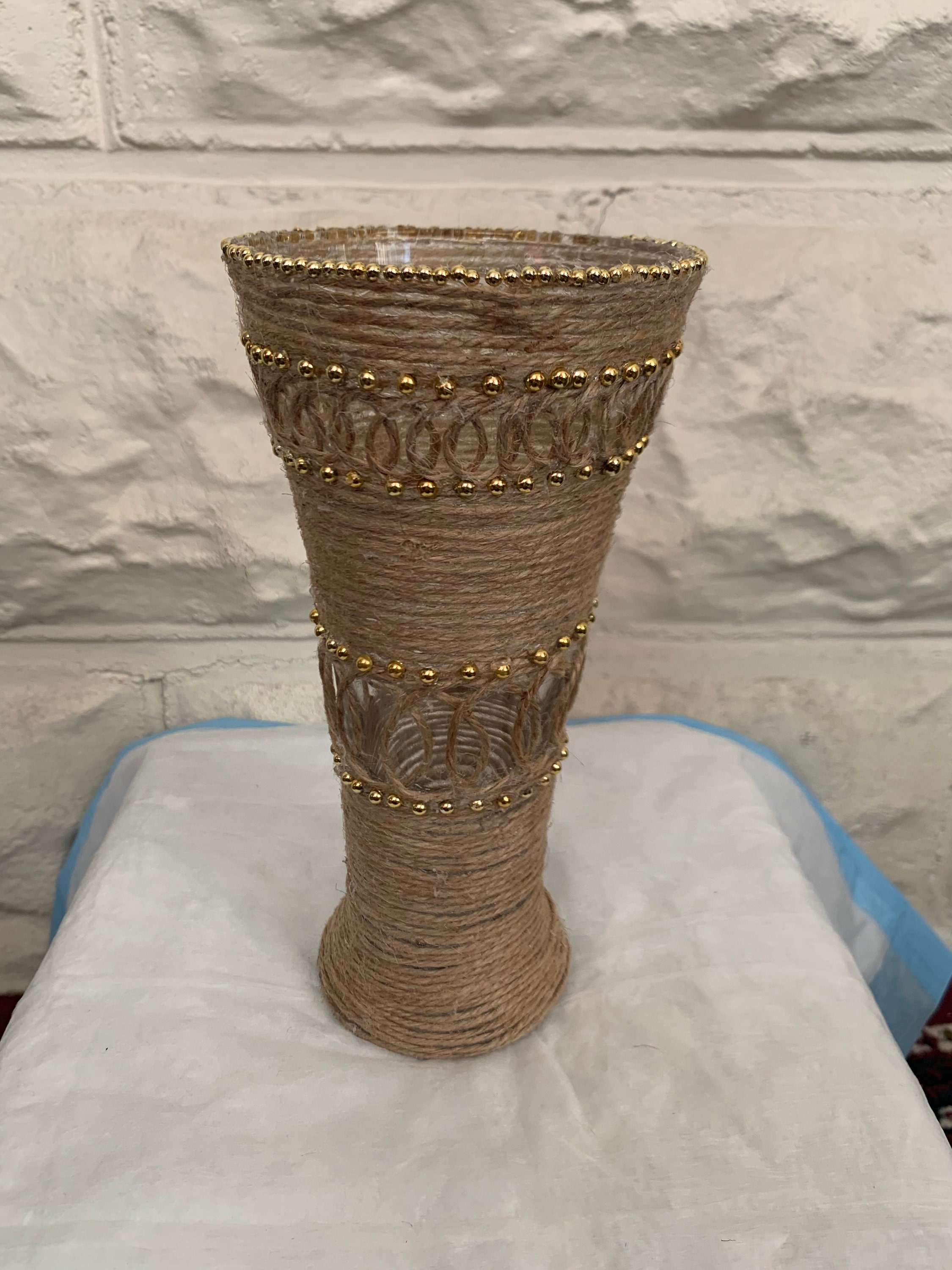 Flower Vase Floral Jute Vase Handmade Vase Etsy