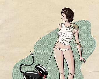 Ripley with pets - Print