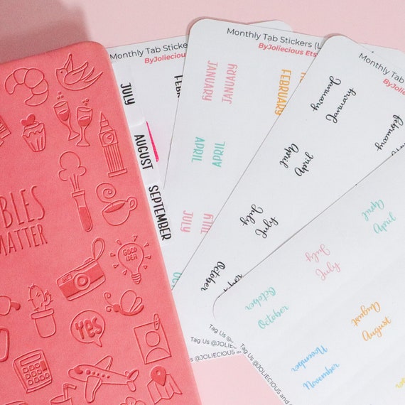 Simple Monthly Planner Tabs, Monthly Tabs Sticker for Planner