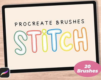 Stitch Procreate Brushes for Lettering and Drawing | iPad Lettering Brush | Procreate Brushset | Procreate Digital Art, Digital Illustration