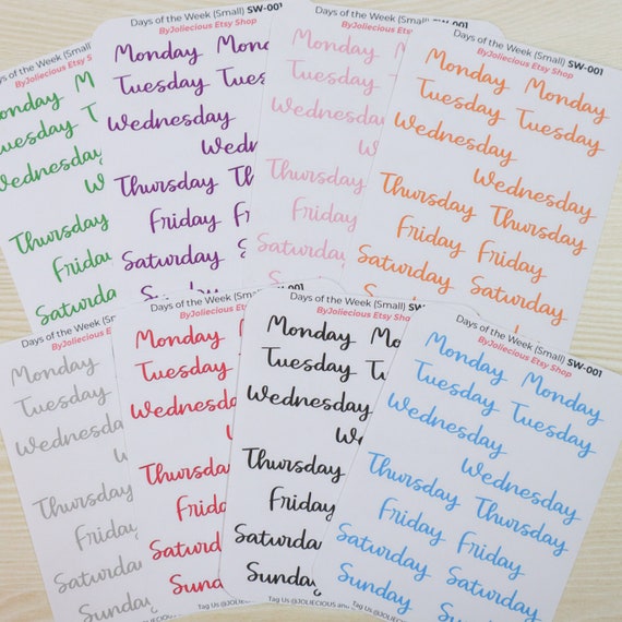 Small Script Month Planner Stickers, Monthly Stickers for Planners