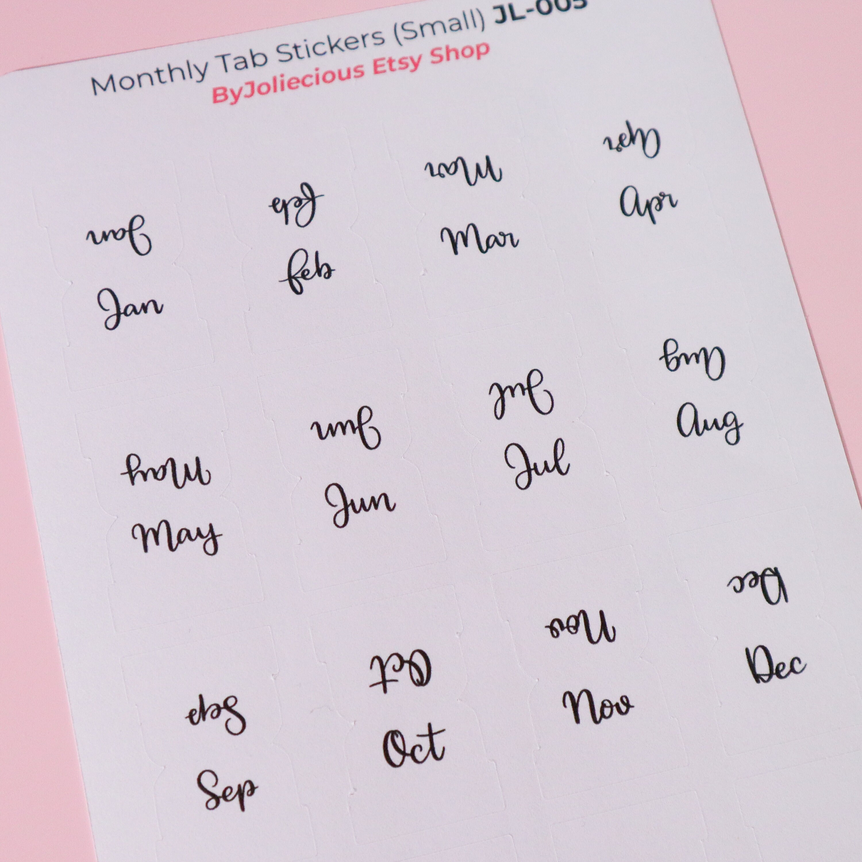 Small Monthly Tabs Stickers for Planner Months Planner | Etsy