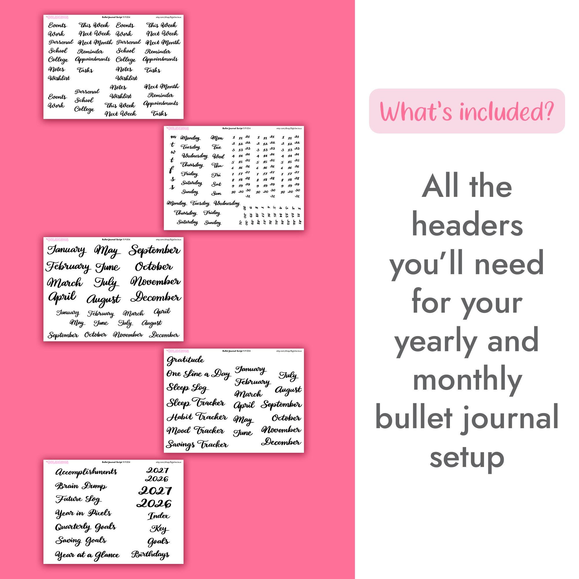 Pretty Planner Header Minimalist Planner Header Digital Stickers – Beginner-friendly Print ...