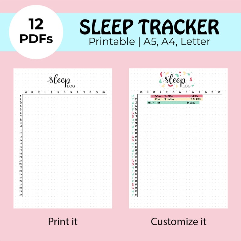 Free printable bullet journal sleep tracker - towertere