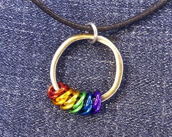 Rainbow Fidget Necklace LGBTQ+ Pride Chainmail