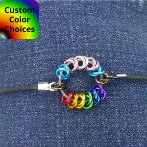 Custom LGBTQ+ Pride Fidget Bracelet Circle Chainmail