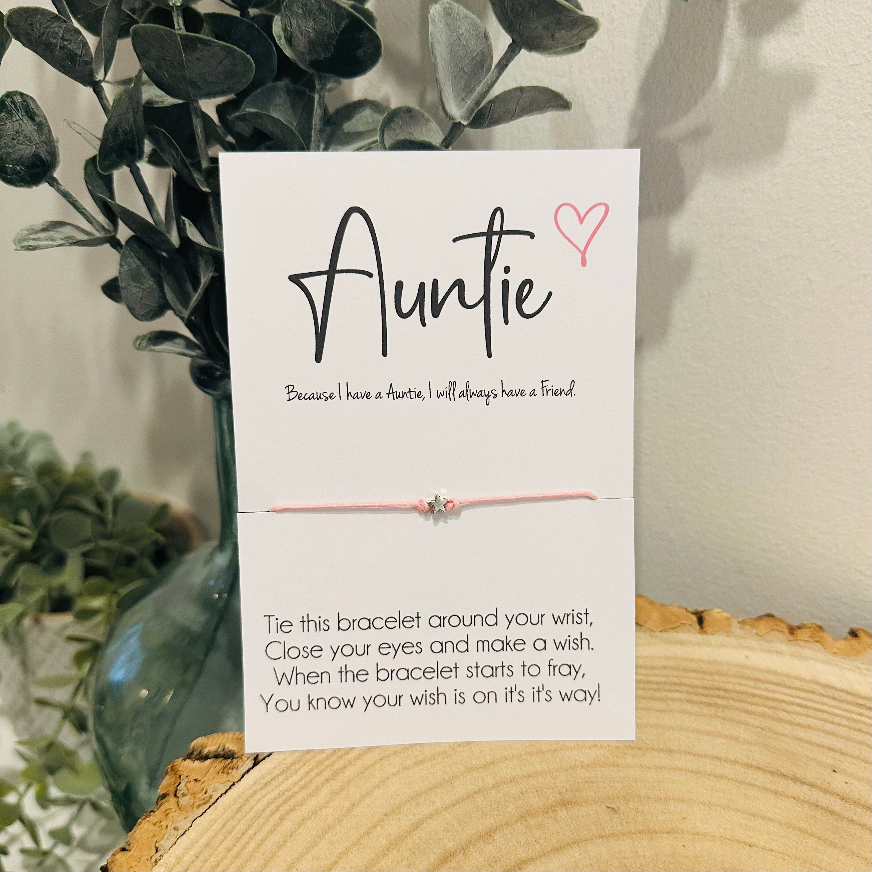 Buy Auntie Wish Bracelet, Aunt Christmas Gifts, Auntie Letterbox Gift,  Sentimental Gifts for Aunts, Aunty Birthday Gift From Nephew, From Niece  Online in India - Etsy