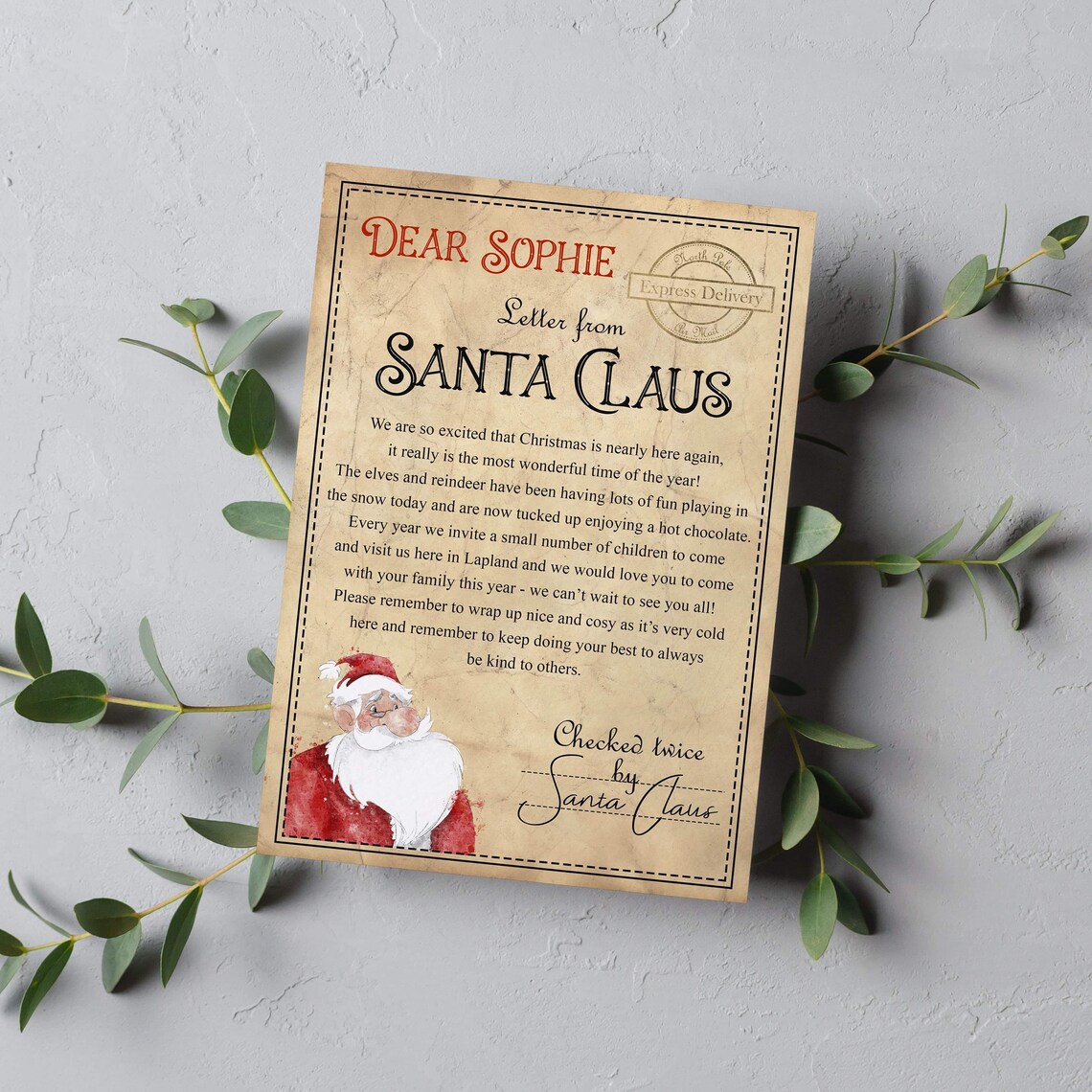 Lapland Invite Personalised Vintage Santa Lapland Letter With Etsy UK