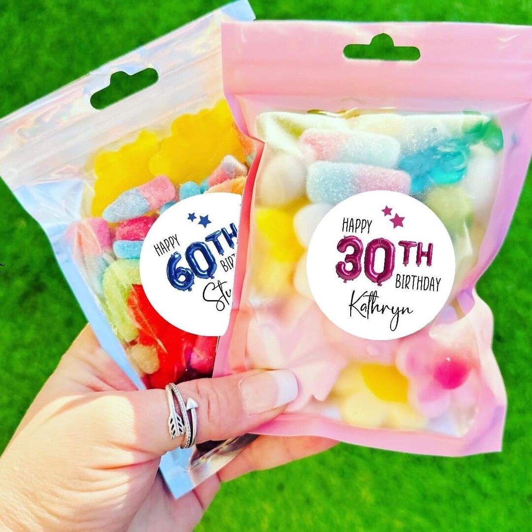 Personalised Filled 30th 40th 50th Birthday Sweet Bags, Party Favours