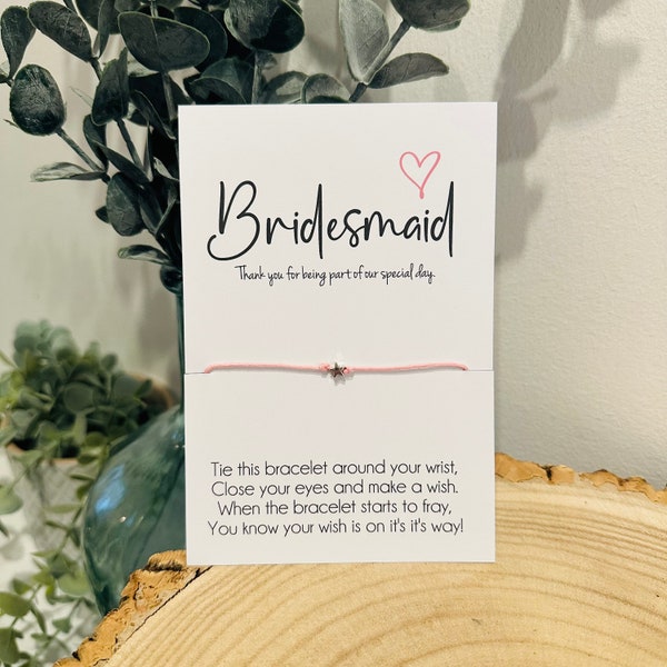 Bridesmaid wish bracelet, bridal party, keepsake, party favour, cheap gift, thank you bridesmaid, wholesale wish bracelet bulk