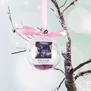 Personalised baby scan photo Christmas bauble, personalised baby scan gift, tree decoration, Personalised Christmas ornament, Christmas