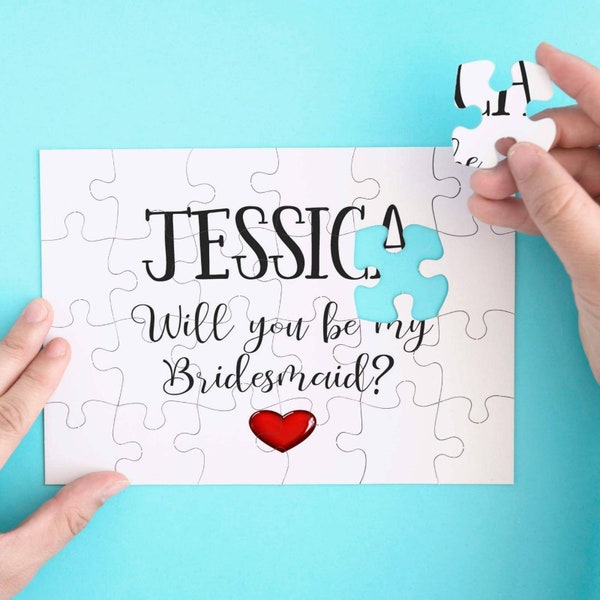 Bridesmaid proposal jigsaw, bridesmaid proposal gift, personalised jigsaw, bridesmaid gift, maid of honour, bridal party