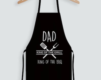 Personalised Dad king of the bbq apron, Dad apron, Father's day apron, BBQ gift, Dad cooking gift, personalised cooking gift, bbq