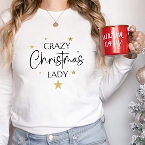 The Original Crazy Christmas lady jumper, Personalised Christmas jumper, Christmas sweatshirt, Christmas clothing,