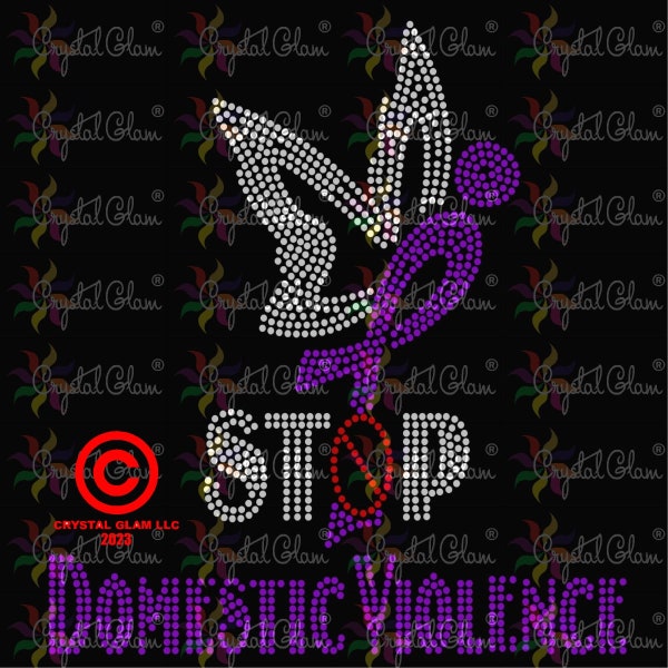 STOP DOMESTIC VIOLENCE Awareness Rhinestone Download File