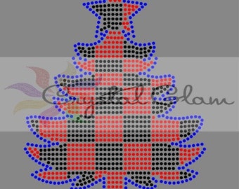 Buffalo Plaid Christmas Tree #1 Rhinestone Download File