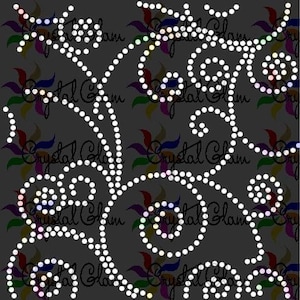 Medium SIMPLE SWIRLS Rhinestone Download File
