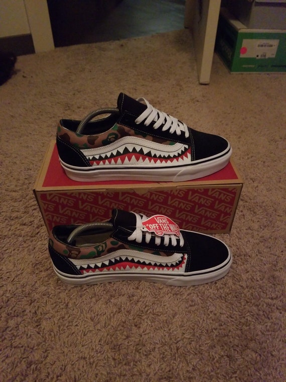 Alert Cumulatief havik Bape Shark Teeth Vans - Etsy