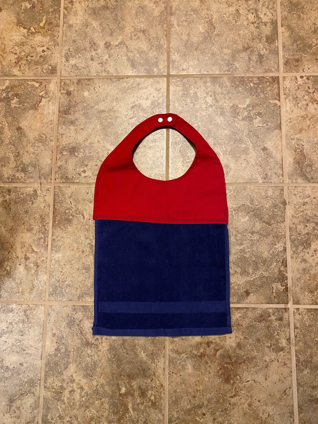 Red Bib Blue Bib Adult Bib Apron Reversible Bib Etsy