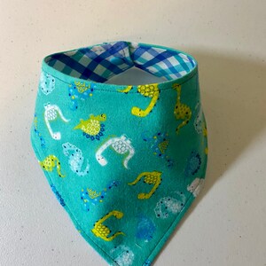 Bandana bib, dinosaur bib, plaid bib, infant bib, baby bib, baby shower gift, reversible bib, snap bib, dribble bib, toddler bib, baby gift