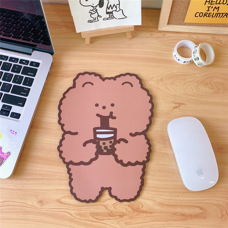 In Stock Cute Cookie Bear Mouse Pad Gaming Pad For School & | Etsy