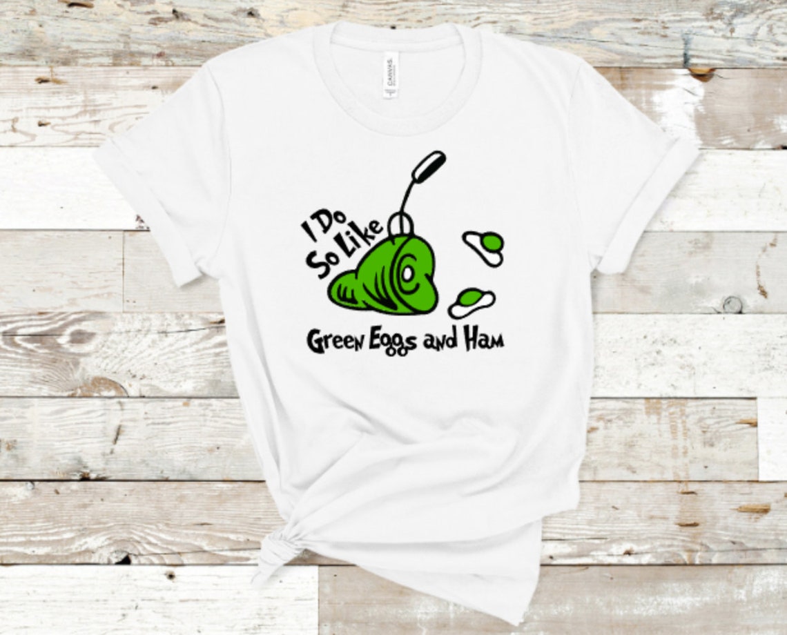 Camiseta de huevos verdes y jamón / Dr. Seuss / Leer a través Etsy