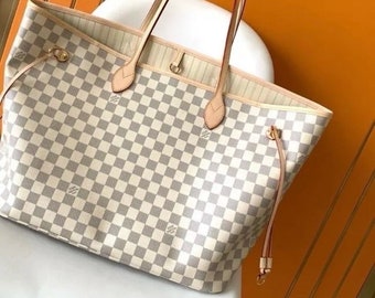 Louis Vuitton Neverfull MM Tote Damier  Azur Coated Canvas Bag